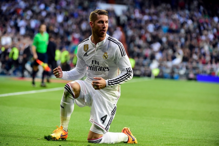 Sergio Ramos of Real Madrid on the field