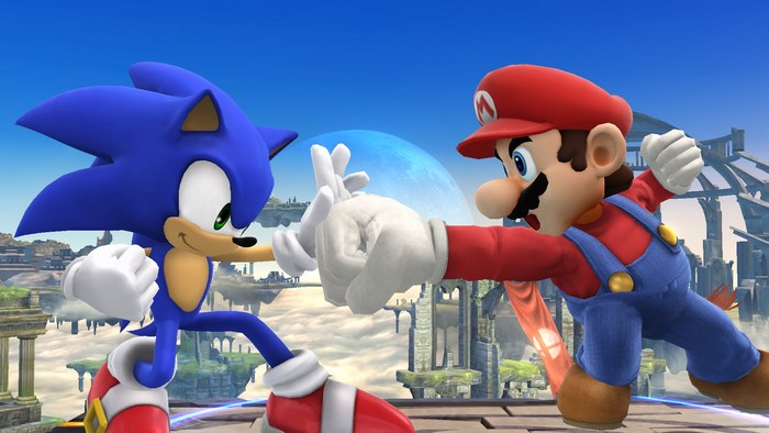 Mario and Sonic from Super Smash Bros.