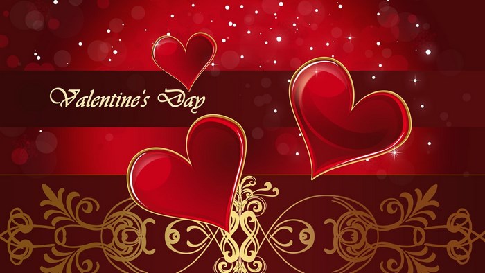 Valentine's Day hearts and ornate design