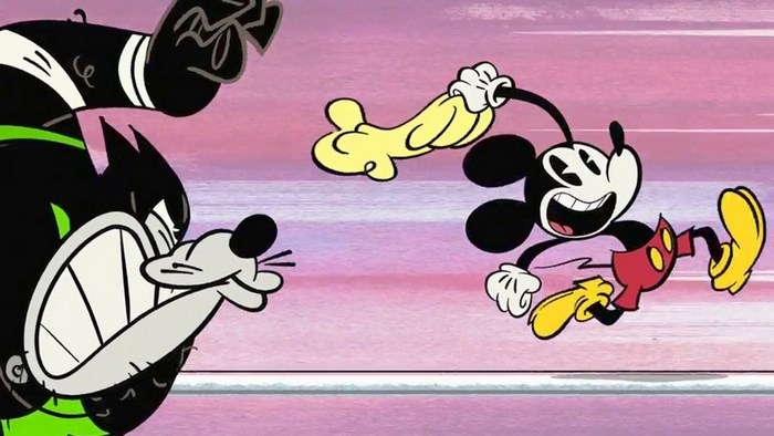 Mickey Mouse and Goofy in cartoon style