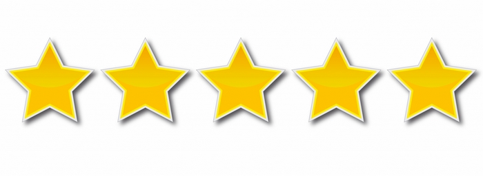 Five yellow stars rating