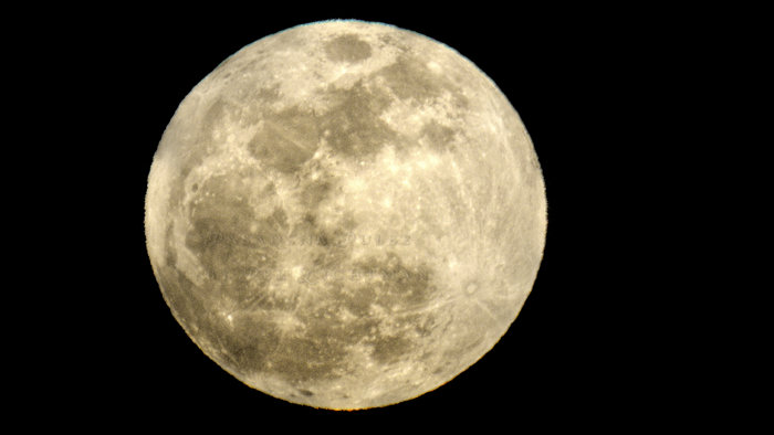 Full moon in the night sky