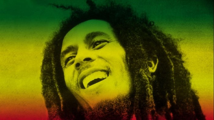 Bob Marley portrait with reggae colors
