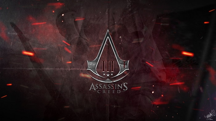 Assassin's Creed III Logo with Fire Effects
