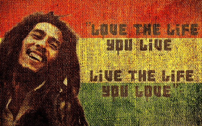 Bob Marley on Jamaican Flag