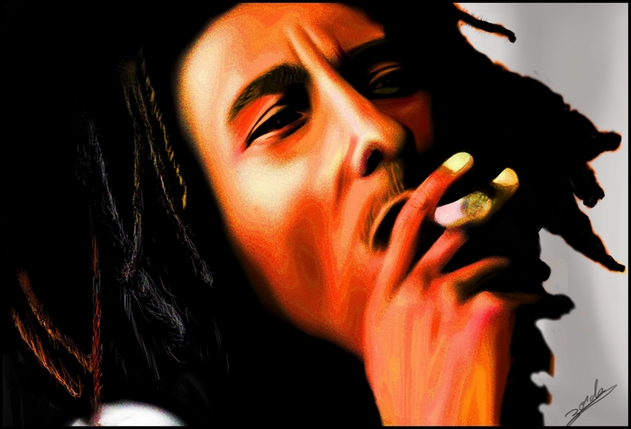 Bob Marley smoking