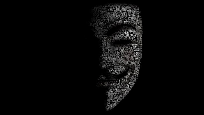 Anonymous mask made of names