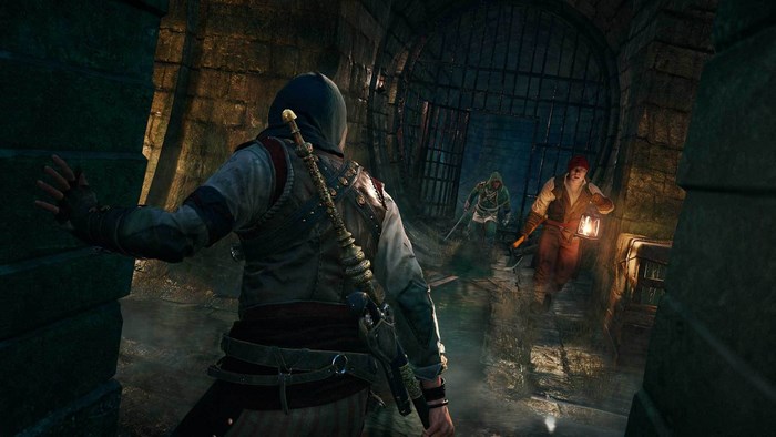 Assassin's Creed Unity Arno Dorian in a dungeon