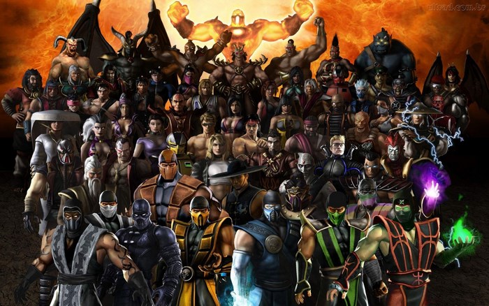 Mortal Kombat characters group portrait