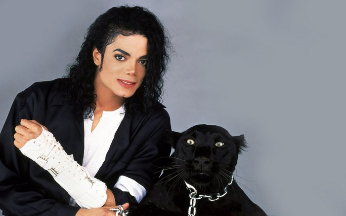 Michael Jackson with a black panther