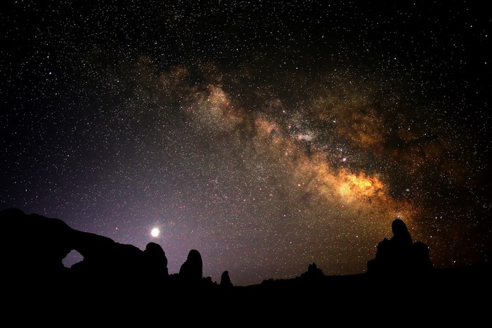 Milky Way Galaxy Over Arches National Park