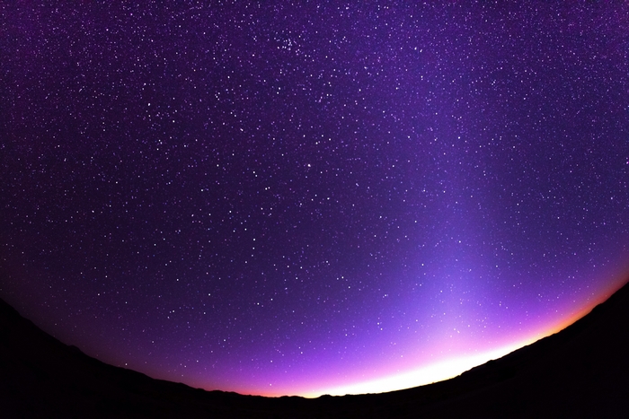 Night sky with stars and aurora