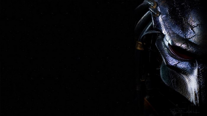 Predator mask in dark space