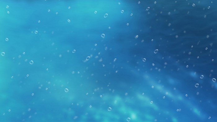 Underwater scene with water droplets