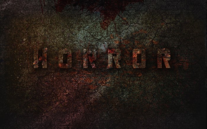 Horror text with ants on a textured background