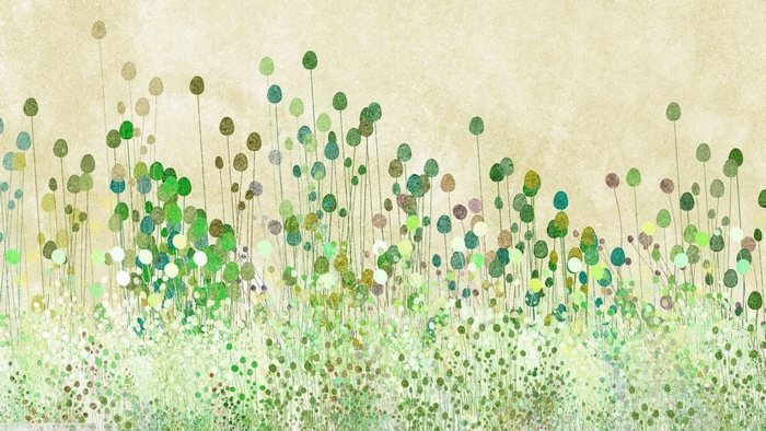 Vintage floral illustration with green and brown elements