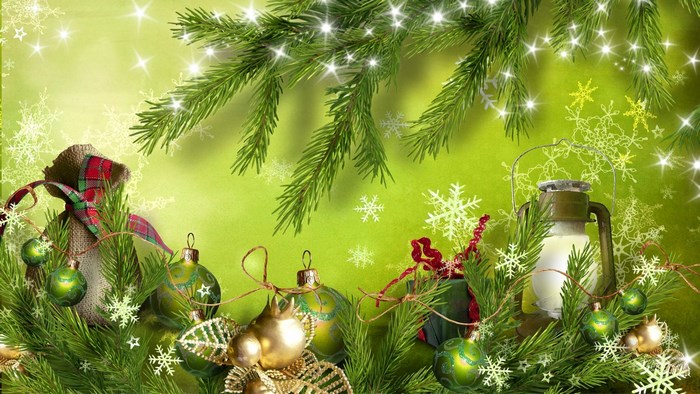 Festive Christmas Greenery with Ornaments