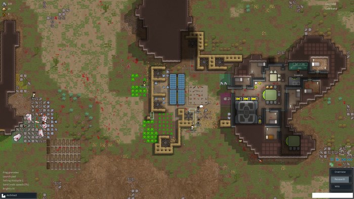 RimWorld colony with defenses and interior