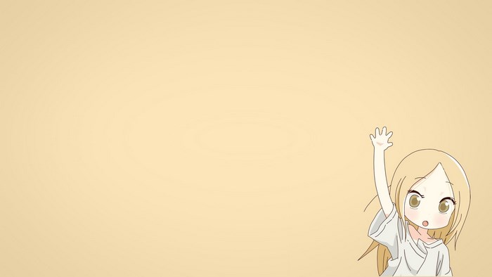 Chibi girl with blonde hair waving