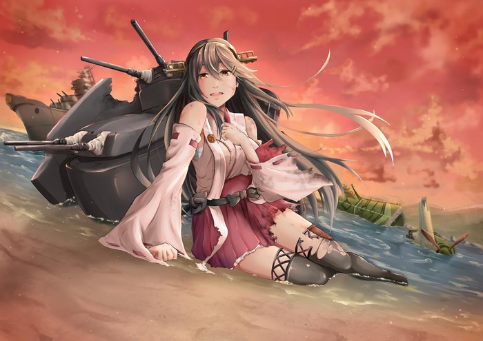 Kantai Collection girl with battleship