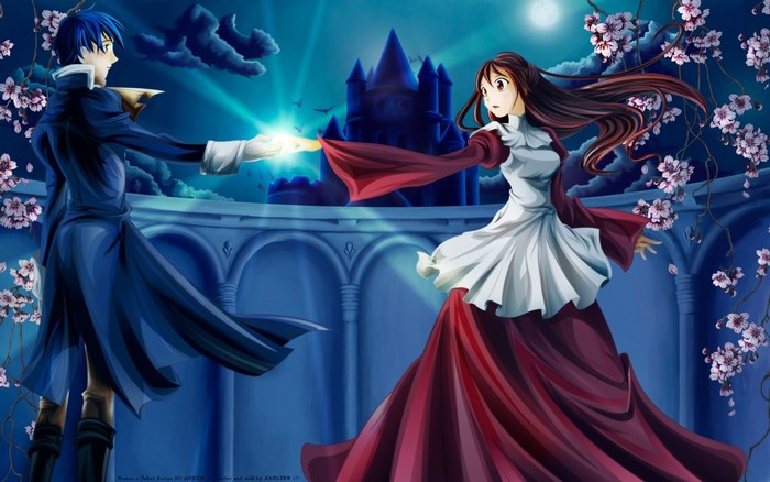 Romeo x Juliet anime characters reaching for light