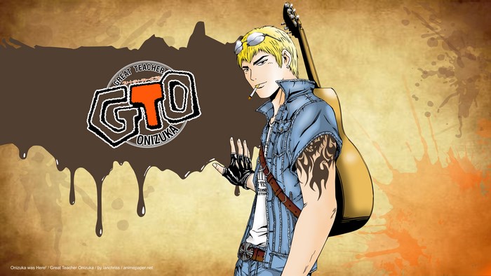 Eikichi Onizuka from Great Teacher Onizuka with a guitar