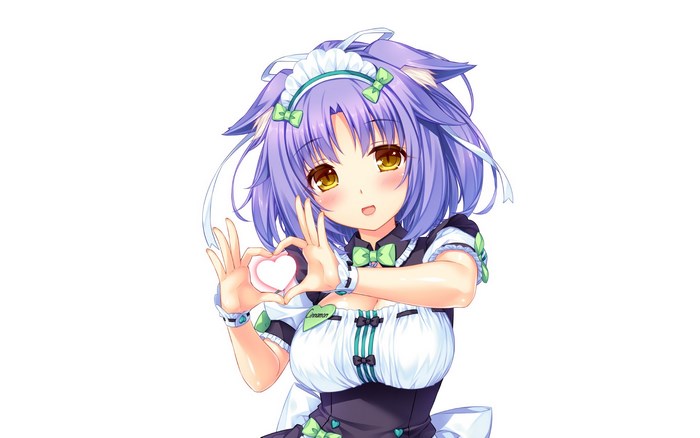 Coconut from Nekopara making a heart shape