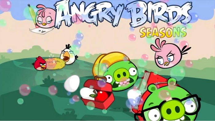 Angry Birds Seasons title screen with characters