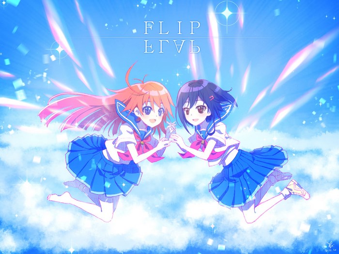 Flip Flappers: Cocona and Papika flying