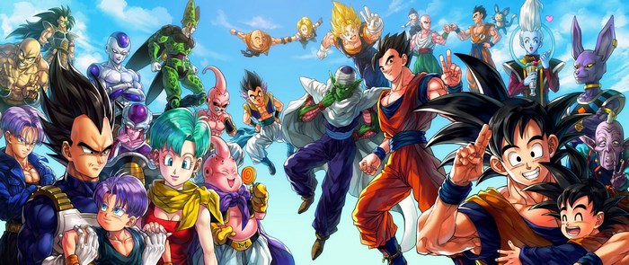 Dragon Ball characters group portrait