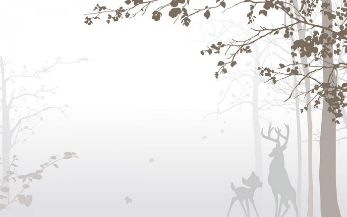 Bambi and Father Deer in a Misty Forest