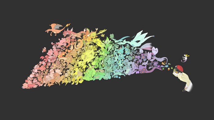 Pokemon rainbow evolution from a Pokeball