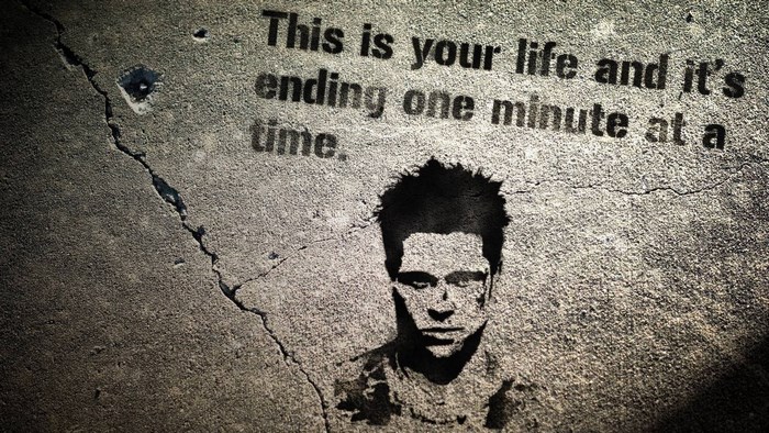 Fight Club quote and stencil art