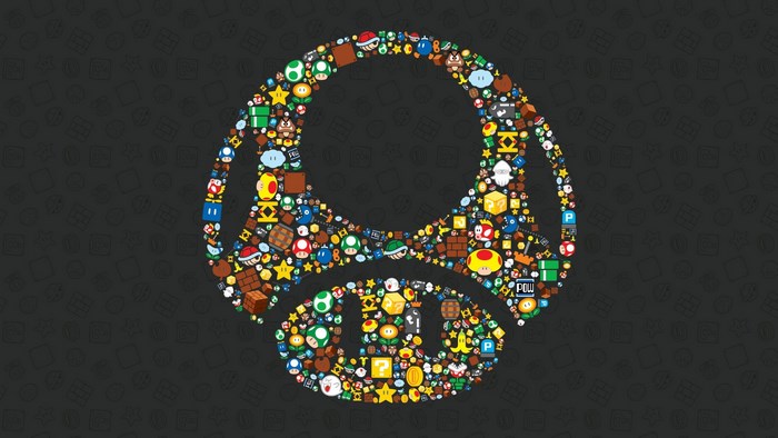 Mario Mushroom made of game icons