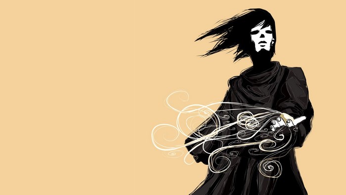 The Sandman character with swirling patterns