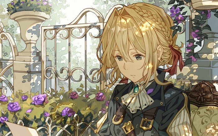 Violet Evergarden in a Garden