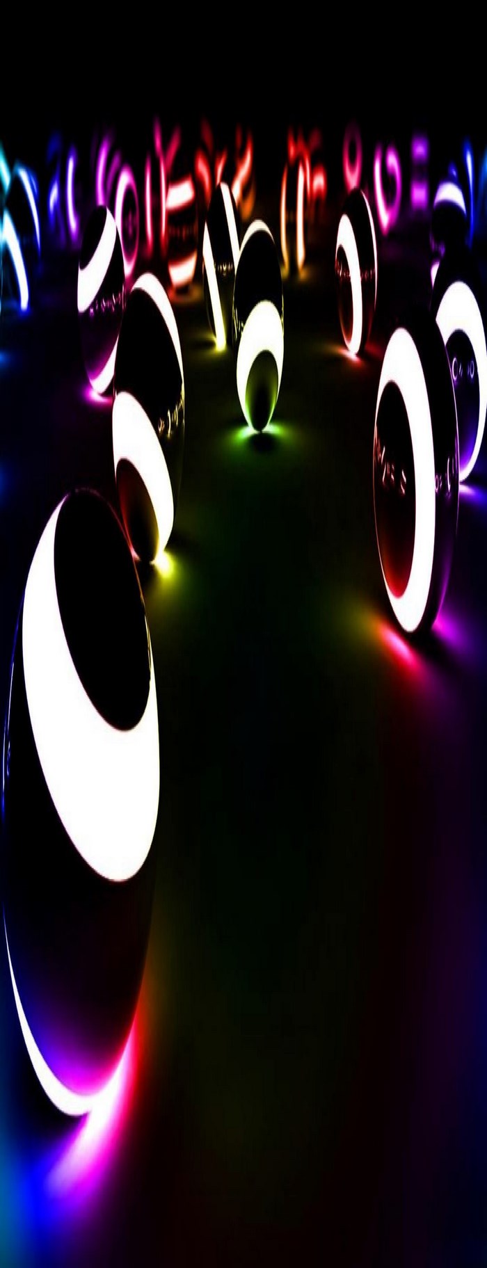Abstract glowing balls on a dark background
