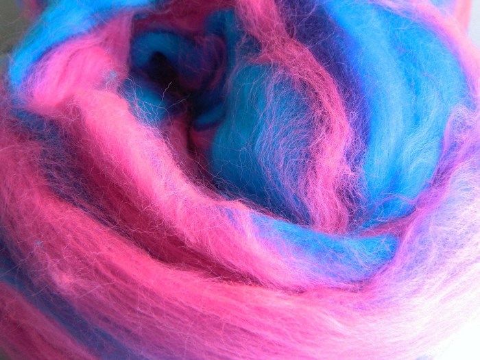 Pink and blue cotton candy texture