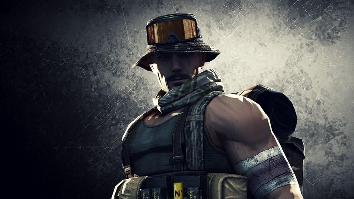 Soldier with bucket hat and goggles from Point Blank