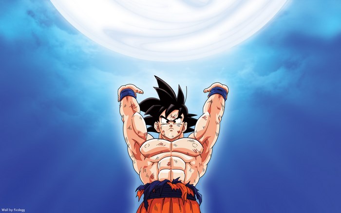 Goku from Dragon Ball Z charging energy