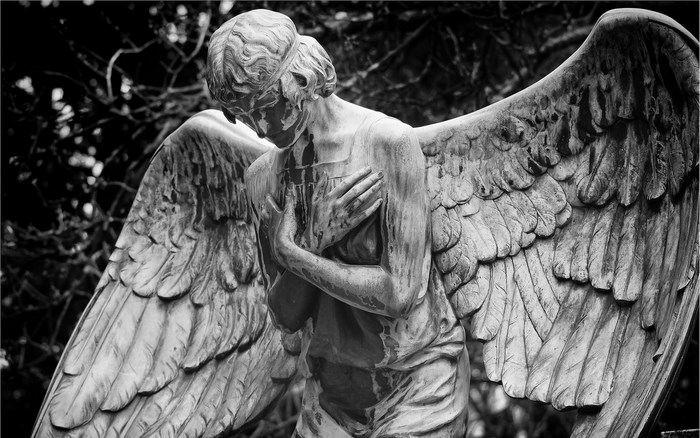 Angel statue with wings