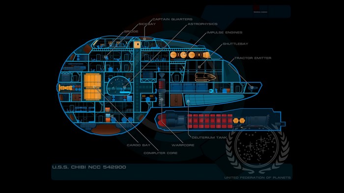 USS Chibi NCC 542900 Starship Blueprint