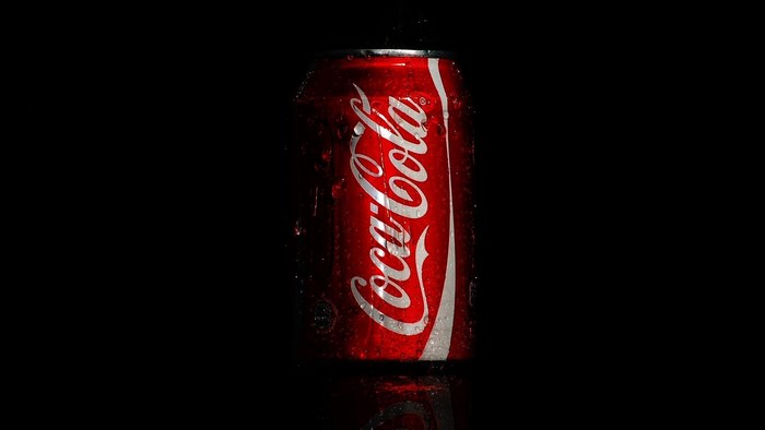 Coca-Cola can with water droplets