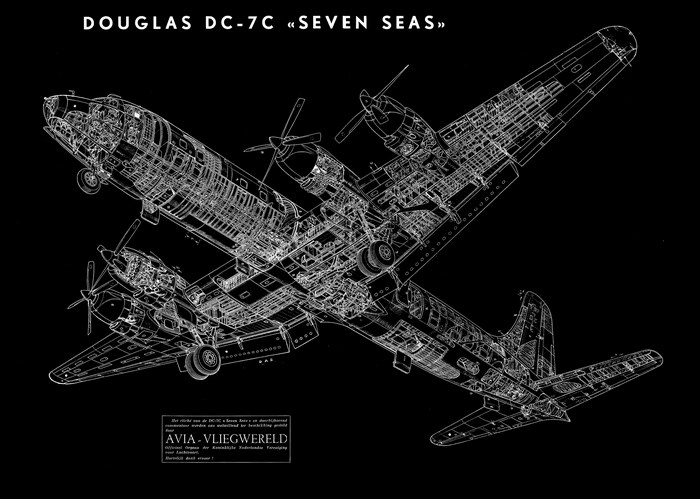 Douglas DC-7C "Seven Seas" Aircraft Schematic