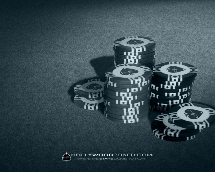 HollywoodPoker.com poker chips on a table