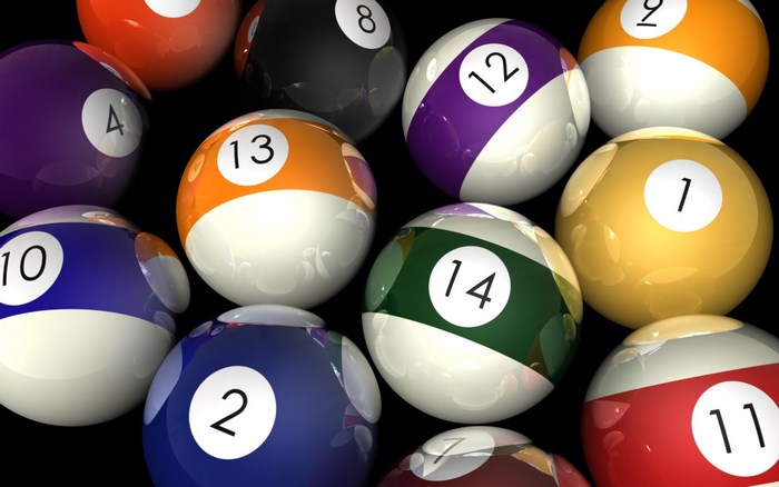 Billiard balls with numbers 1-14