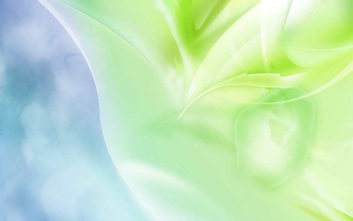 Abstract green and blue light forms