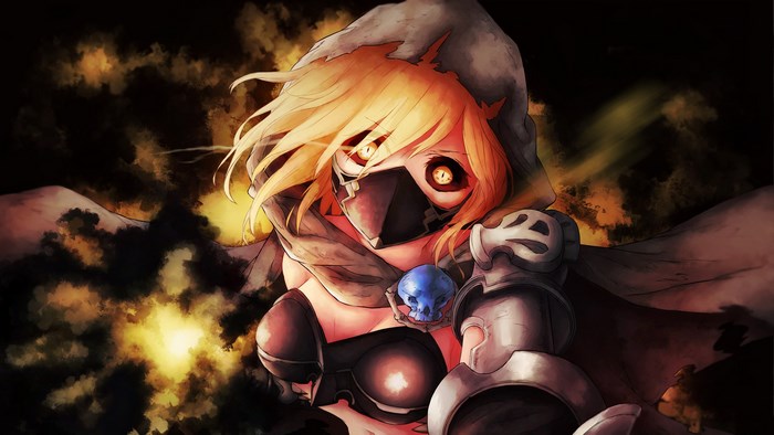 Girl with mask and skull from Granblue Fantasy