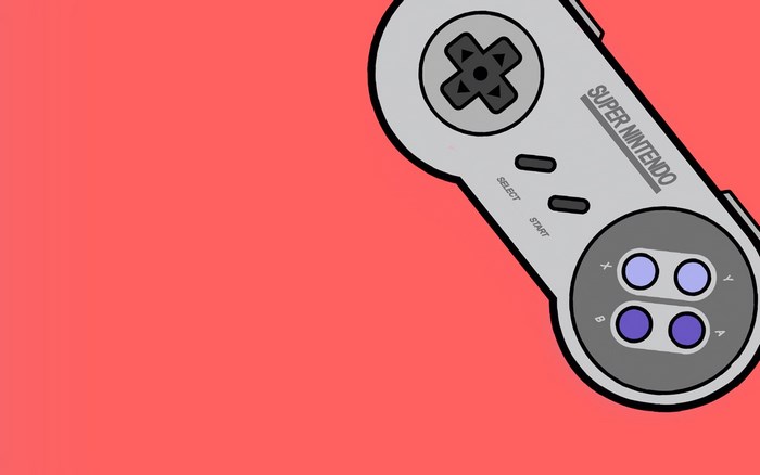 Super Nintendo Controller on Red Background