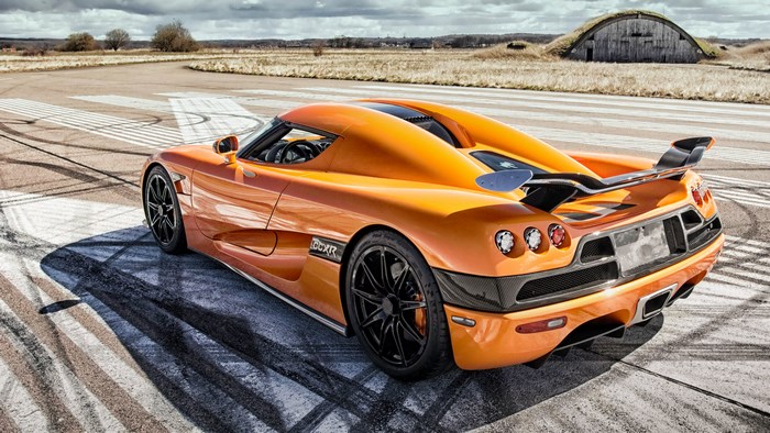 Orange Koenigsegg CCXR on a Racetrack